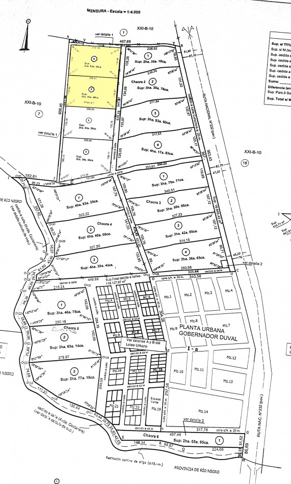 EN VENTA PARCELA EN GOB. DUVAL A ORILLA DEL RIO COLORADO-PARCELA 7-CHACRA 1