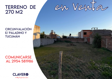 Terreno en Santa Rosa, Circunvalacion entre Paladino y Tucuman